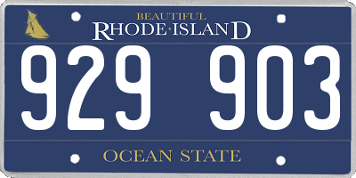 RI license plate 929903