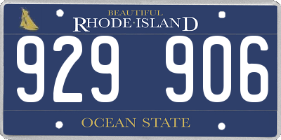 RI license plate 929906