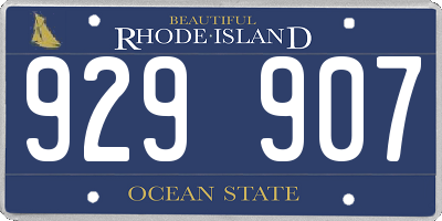 RI license plate 929907