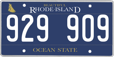 RI license plate 929909