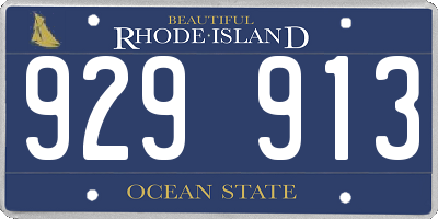 RI license plate 929913