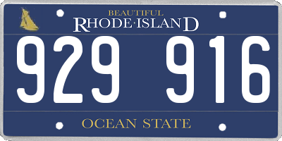 RI license plate 929916
