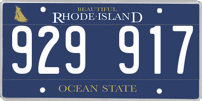 RI license plate 929917