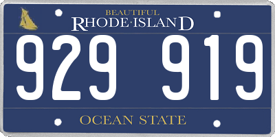 RI license plate 929919