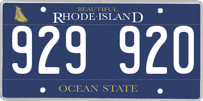RI license plate 929920