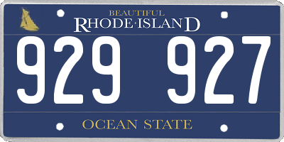 RI license plate 929927