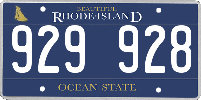 RI license plate 929928