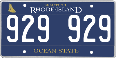 RI license plate 929929