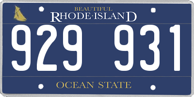 RI license plate 929931