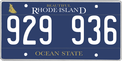 RI license plate 929936