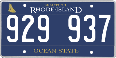 RI license plate 929937