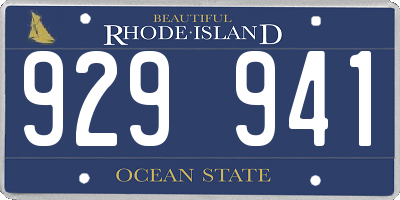 RI license plate 929941