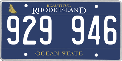 RI license plate 929946