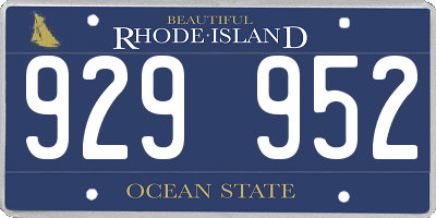 RI license plate 929952