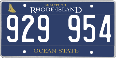 RI license plate 929954
