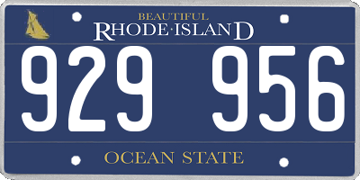 RI license plate 929956