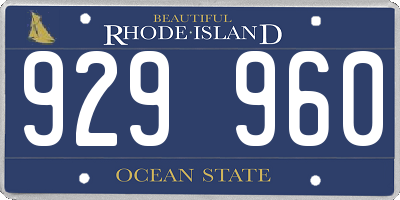 RI license plate 929960