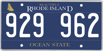 RI license plate 929962