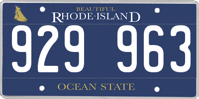 RI license plate 929963