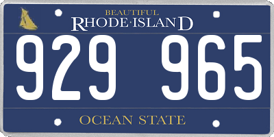RI license plate 929965