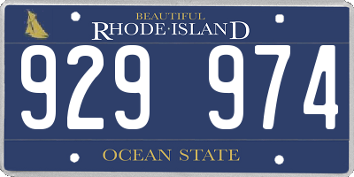 RI license plate 929974