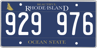 RI license plate 929976
