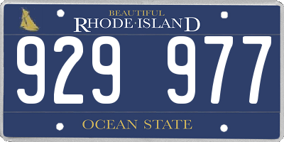 RI license plate 929977
