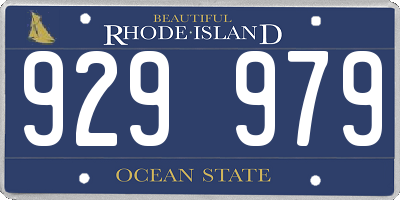 RI license plate 929979