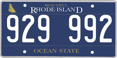 RI license plate 929992