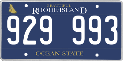 RI license plate 929993