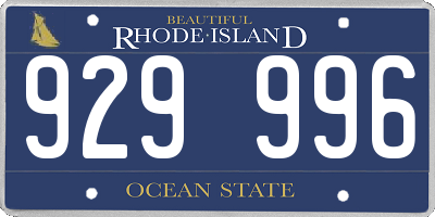 RI license plate 929996