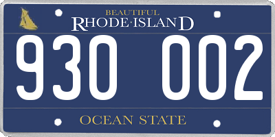 RI license plate 930002