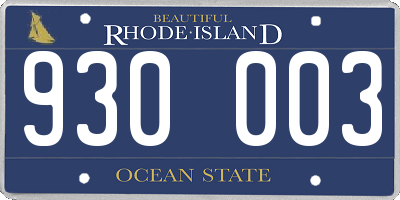RI license plate 930003