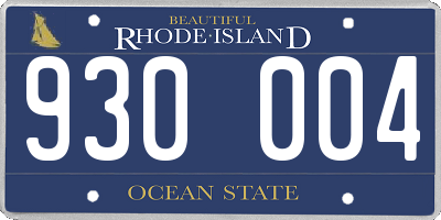 RI license plate 930004