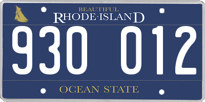 RI license plate 930012
