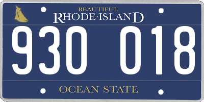 RI license plate 930018