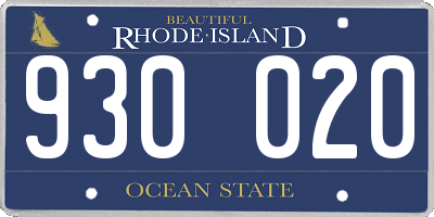 RI license plate 930020