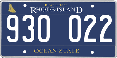 RI license plate 930022