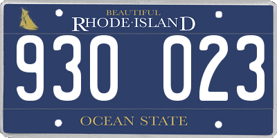 RI license plate 930023