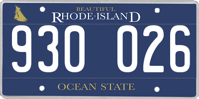 RI license plate 930026