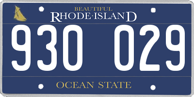 RI license plate 930029