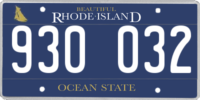 RI license plate 930032