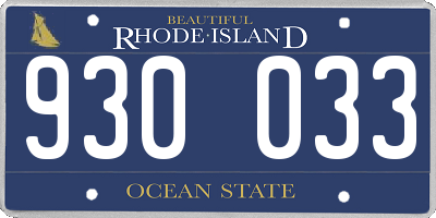 RI license plate 930033