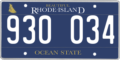 RI license plate 930034