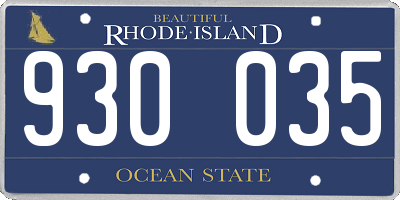 RI license plate 930035