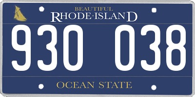 RI license plate 930038