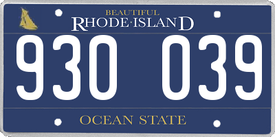 RI license plate 930039