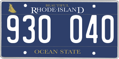RI license plate 930040