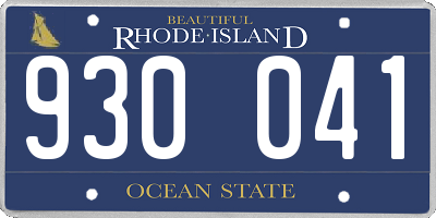RI license plate 930041