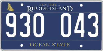 RI license plate 930043